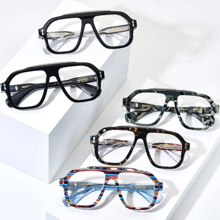 Nobler Women's Full Rim Square Acetate Double Bridge Eyeglasses 48136