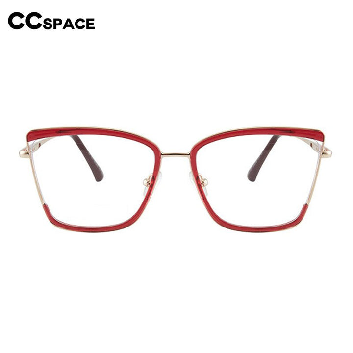 CCspace Unisex Full Rim Square Cat Eye TR 90 Alloy Eyeglasses 55915 Full Rim CCspace   