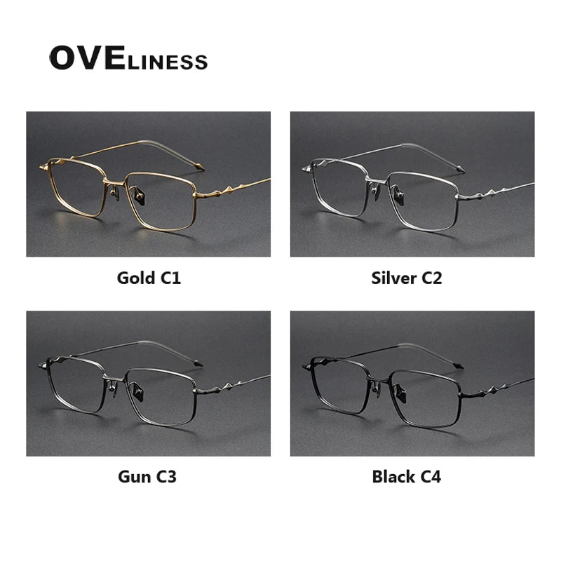 Oveliness Unisex Full Rim Rectangle Titanium Eyeglasses O1855 Full Rim Oveliness   