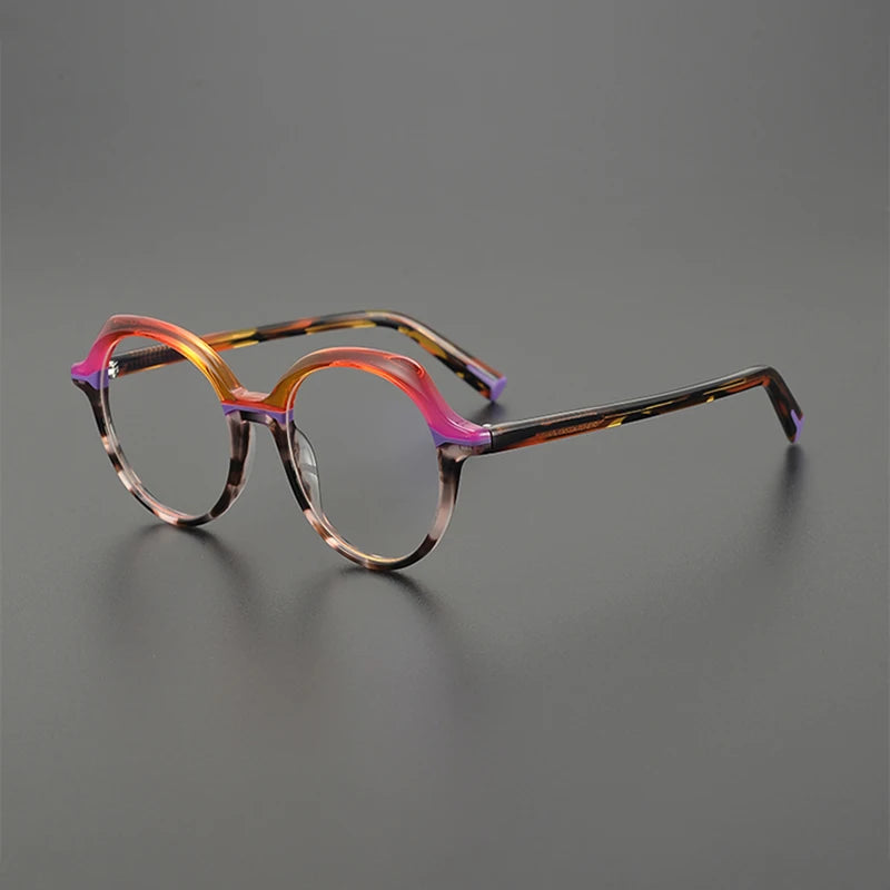 Nobler Unisex Full Rim Flat Top Polygon Acetate Eyeglasses T093 Full Rim Nobler C5  