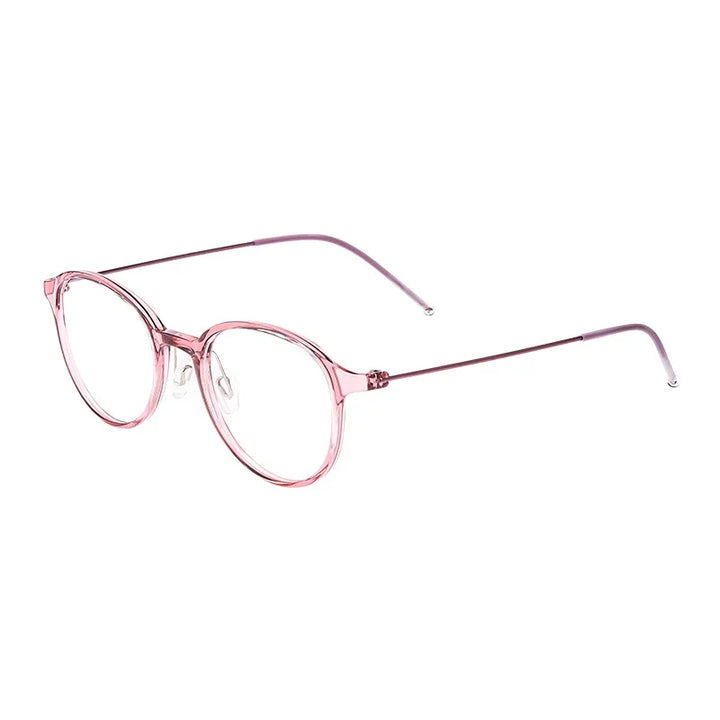 Hotony Women's Full Rim Round Acetate Titanium Eyeglasses 58204