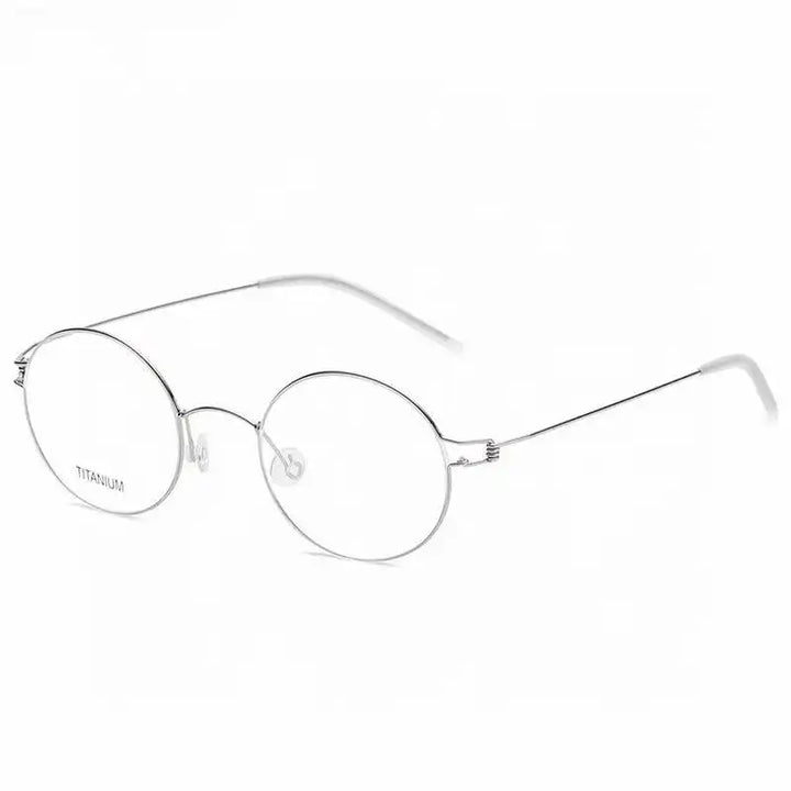 Aimee Men's Full Rim Round Screwless Titanium Eyeglasses 2248 Full Rim Aimee Silver  