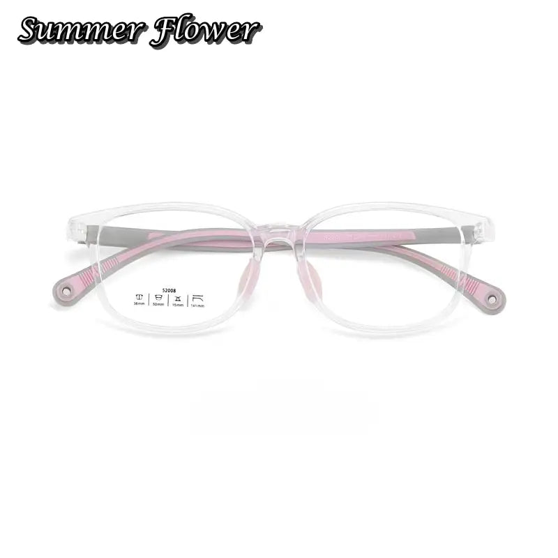 Summer Flower Unisex Youth's Full Rim Square Tr 90 Titanium Eyeglasses 52008