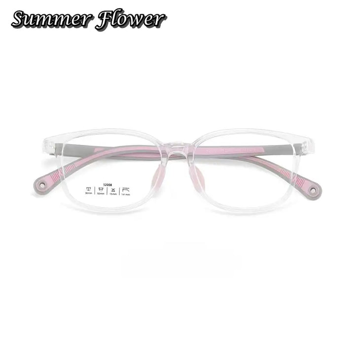 Summer Flower Unisex Youth's Full Rim Square Tr 90 Titanium Eyeglasses 52008