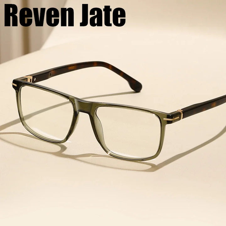 Reven Jate Unisex Full Rim Square Acetate Prescription Eyeglasses 32206