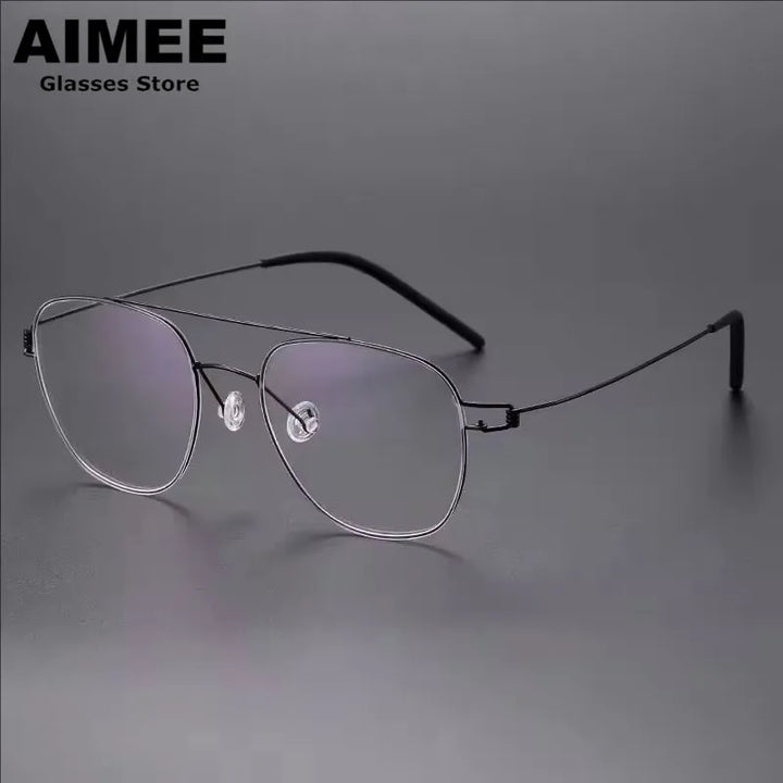Aimee Unise Full Rim Square Double Bridge Titanium Eyeglasses 398201