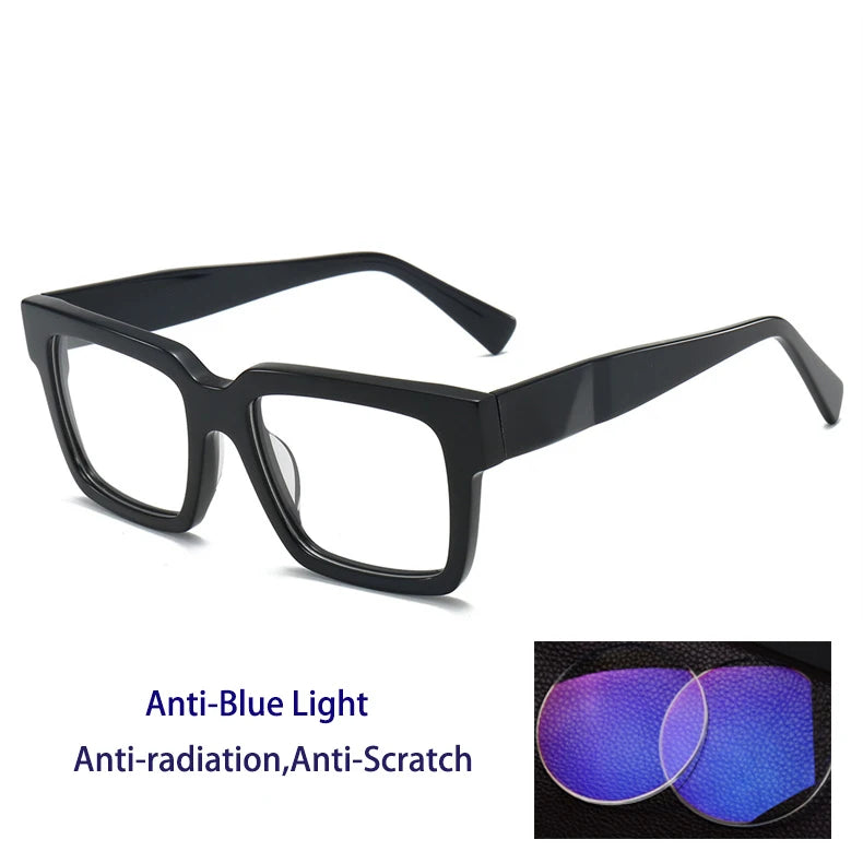 Kocolior Men's Full Rim Square Brow Line Acetate Reading Glasses 71016