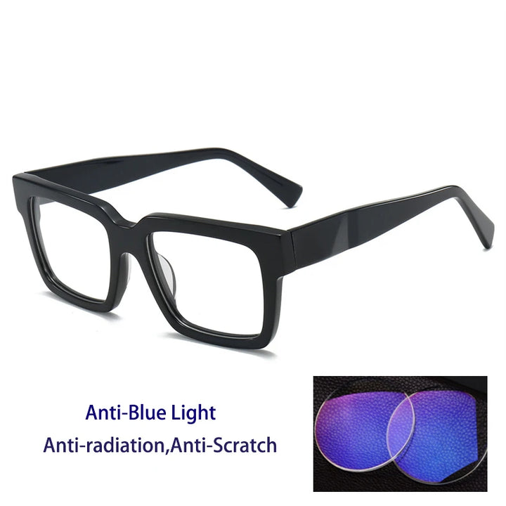Kocolior Men's Full Rim Square Brow Line Acetate Reading Glasses 71016