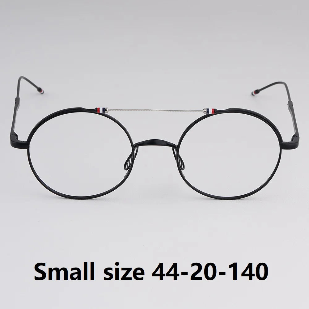 Bobbie Unisex Full Rim Round Double Bridge Titanium Eyeglasses 910910