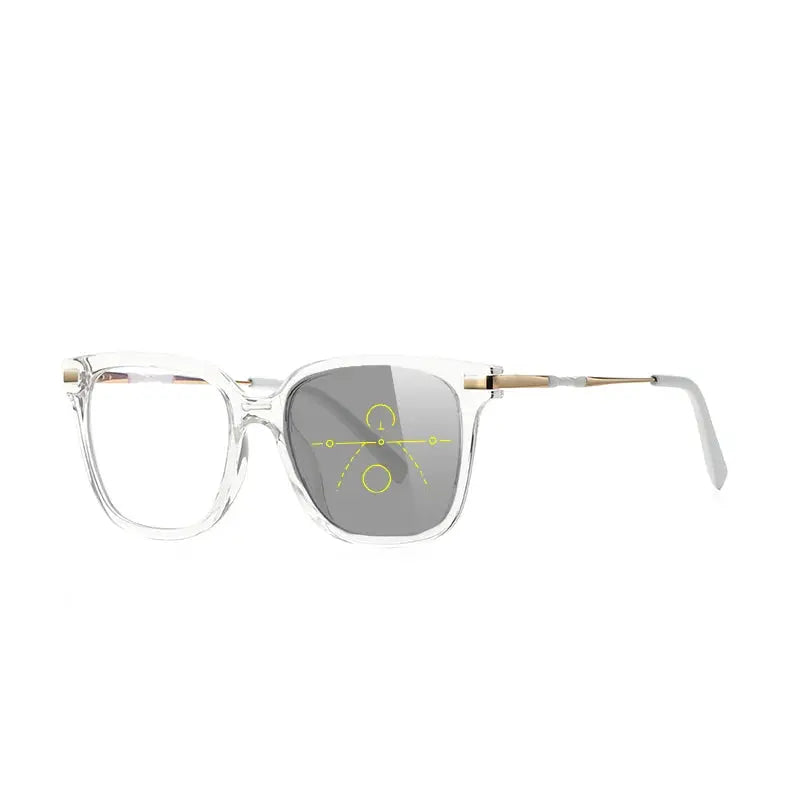 Vicky Women's Full Rim Square TR90 and Titanium Photochromic Progressive Reading Glasses 2129 — view 2 | Vicky at FuzWeb