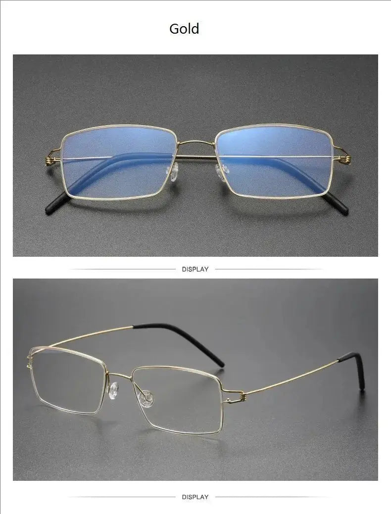 Aimee 513420 Full Rim Wide-Profile Screwless Titanium Square Frames Aimee