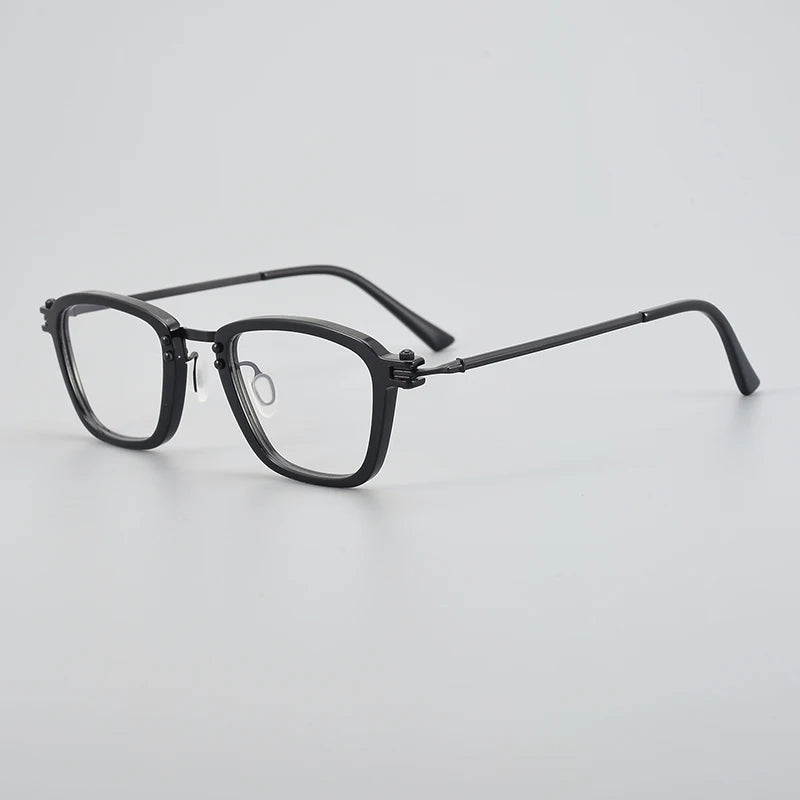 Bobbie Unisex Full Rim Square Acetate Titanium Eyeglasses 965880