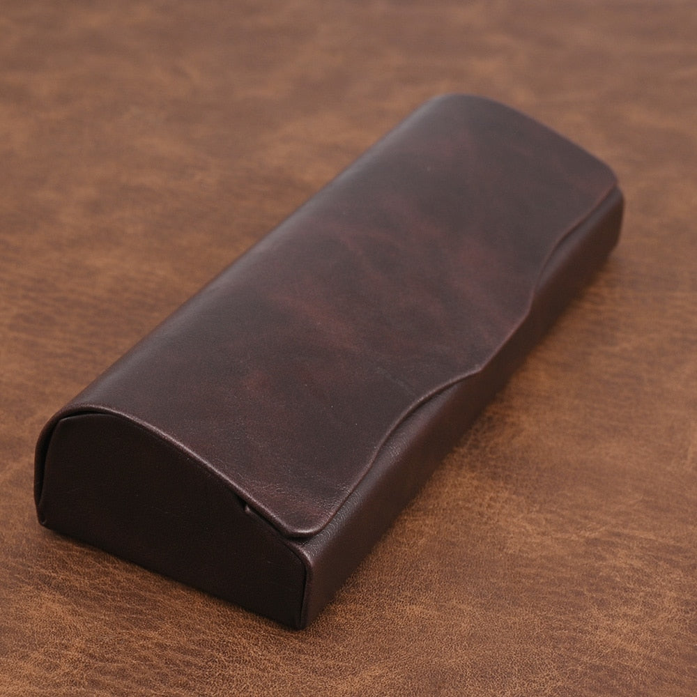 Cubojue PU Leather Brown Eyeglass Case Magnetic Closure Case Cubojue Case M3  