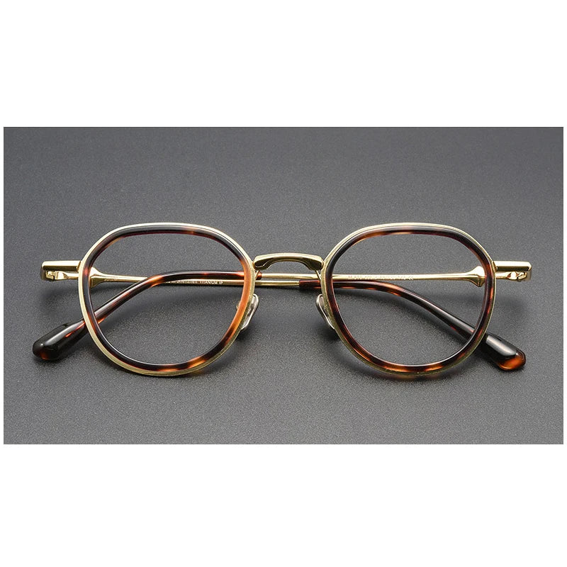 Muzz Women's Full Rim Round Square Acetate Titannium Eyeglasses 817810