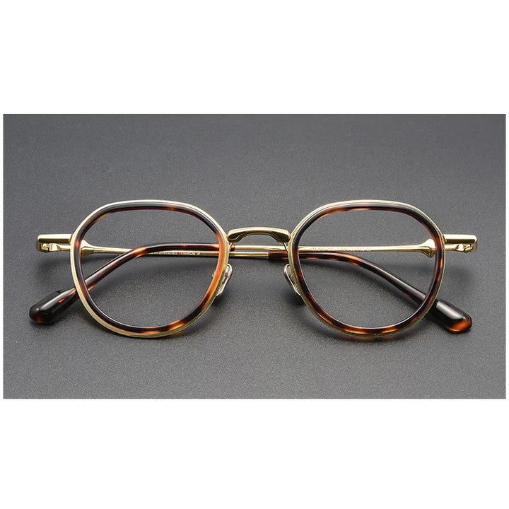 Muzz Women's Full Rim Round Square Acetate Titannium Eyeglasses 817810