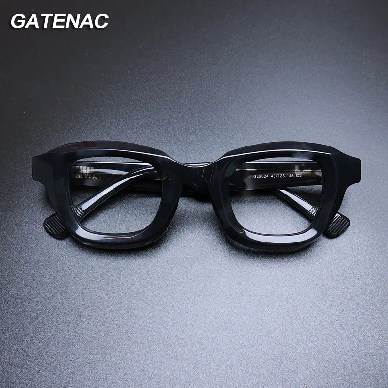Gatenac Unisex Full Rim Square Acetate Eyeglasses Gxyj1145 Full Rim Gatenac   