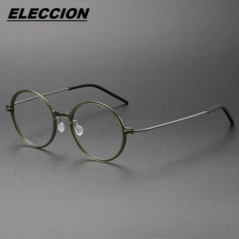 Eleccion Women's Full Rim Round Nylon TItanium Eyeglasses 6523