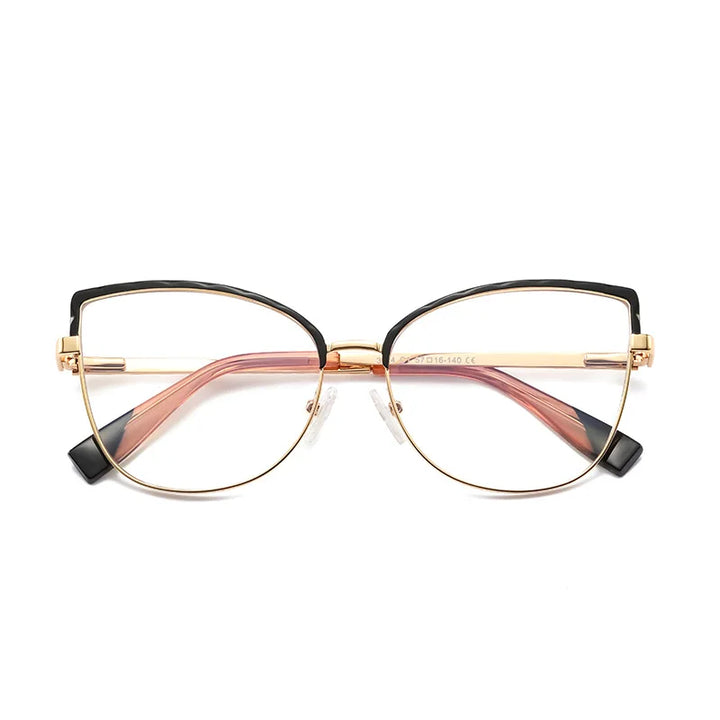 Laoyehui Women's Full Rim Oval Cat Eye Alloy Reading Glasses 43024