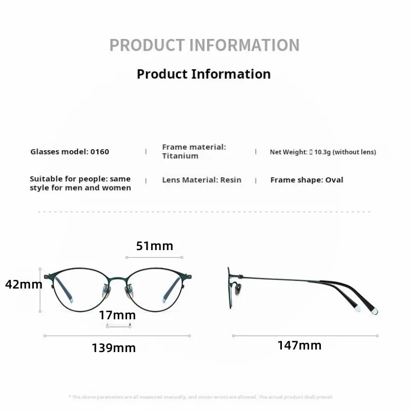 Momoja Women's Full Rim Oval Cat Eye Titanium Eyeglasses 720160