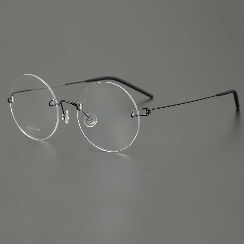 Bobbie Women's Rimless Round Screwless Titanium Eyeglasses 963356