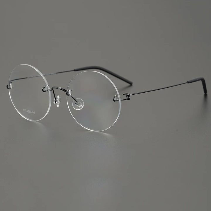 Bobbie Women's Rimless Round Screwless Titanium Eyeglasses 963356