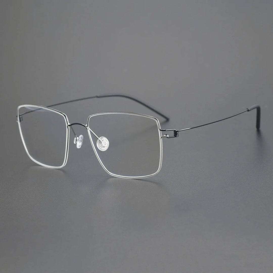 Bobbie Unisex Full Rim Square Screwless Titanium Eyeglasses 544218
