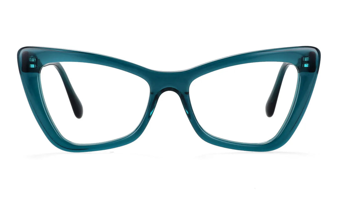 CCSpace Women's Full RIm Cat Eye Acetate Hyperopic Reading Glasses R56955 Reading Glasses CCspace green 0 