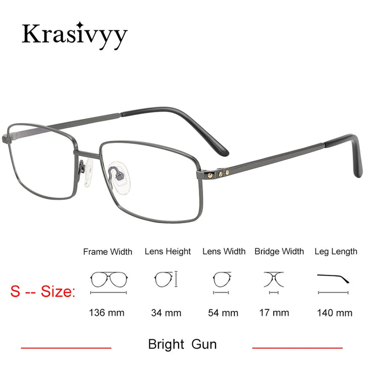 Krasivyy Unisex Full Rim Square Two Sizes Titanium Eyeglasses 310085
