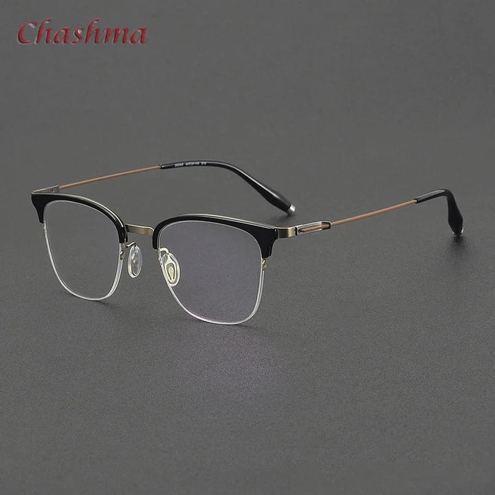 Chashma Ochki Women's Full Rim Square Acetate Titanium Eyeglasses 802506