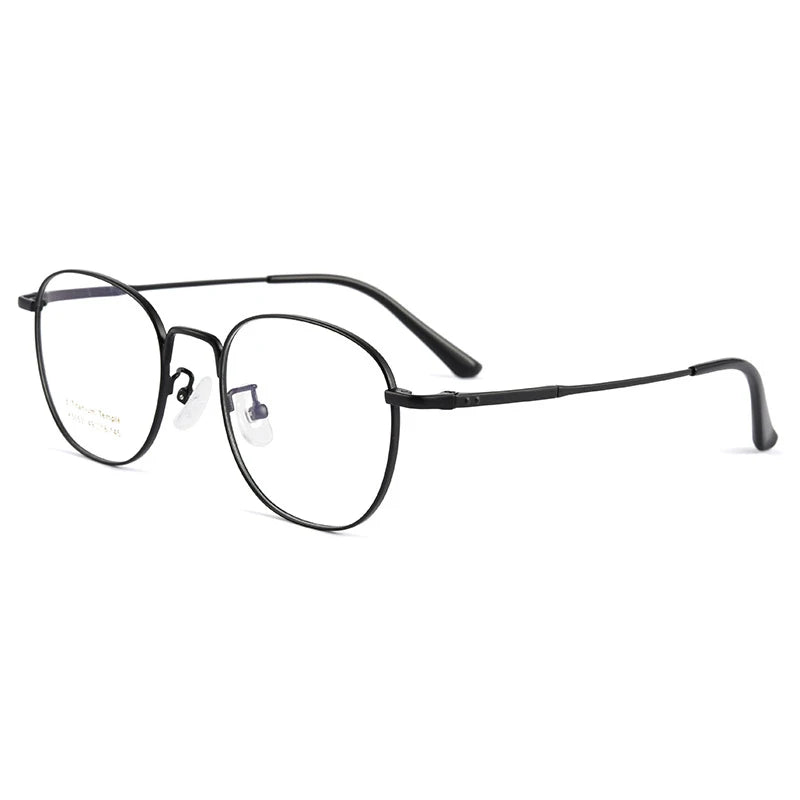 Handoer Women's Full Rim Oval Square Titanium Eyeglasses 95053 Full Rim Handoer black