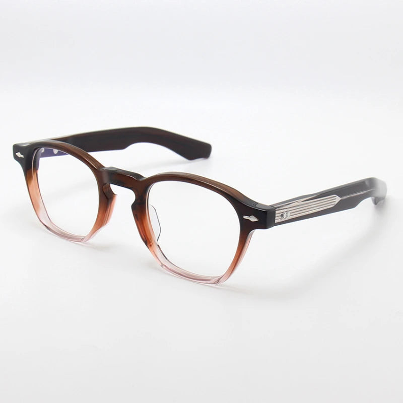 Black Mask Unisex Full Rim Polygon Square Acetate Eyeglasses 14450