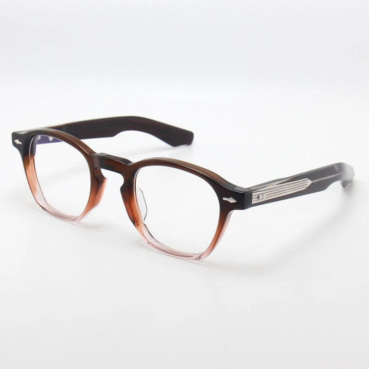 Black Mask Unisex Full Rim Polygon Square Acetate Eyeglasses 14450