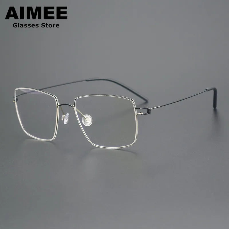 Aimee Unisex Full Rim Polygon Square Titanium Eyeglasses 613893
