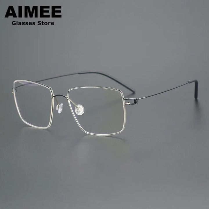 Aimee Unisex Full Rim Polygon Square Titanium Eyeglasses 613893