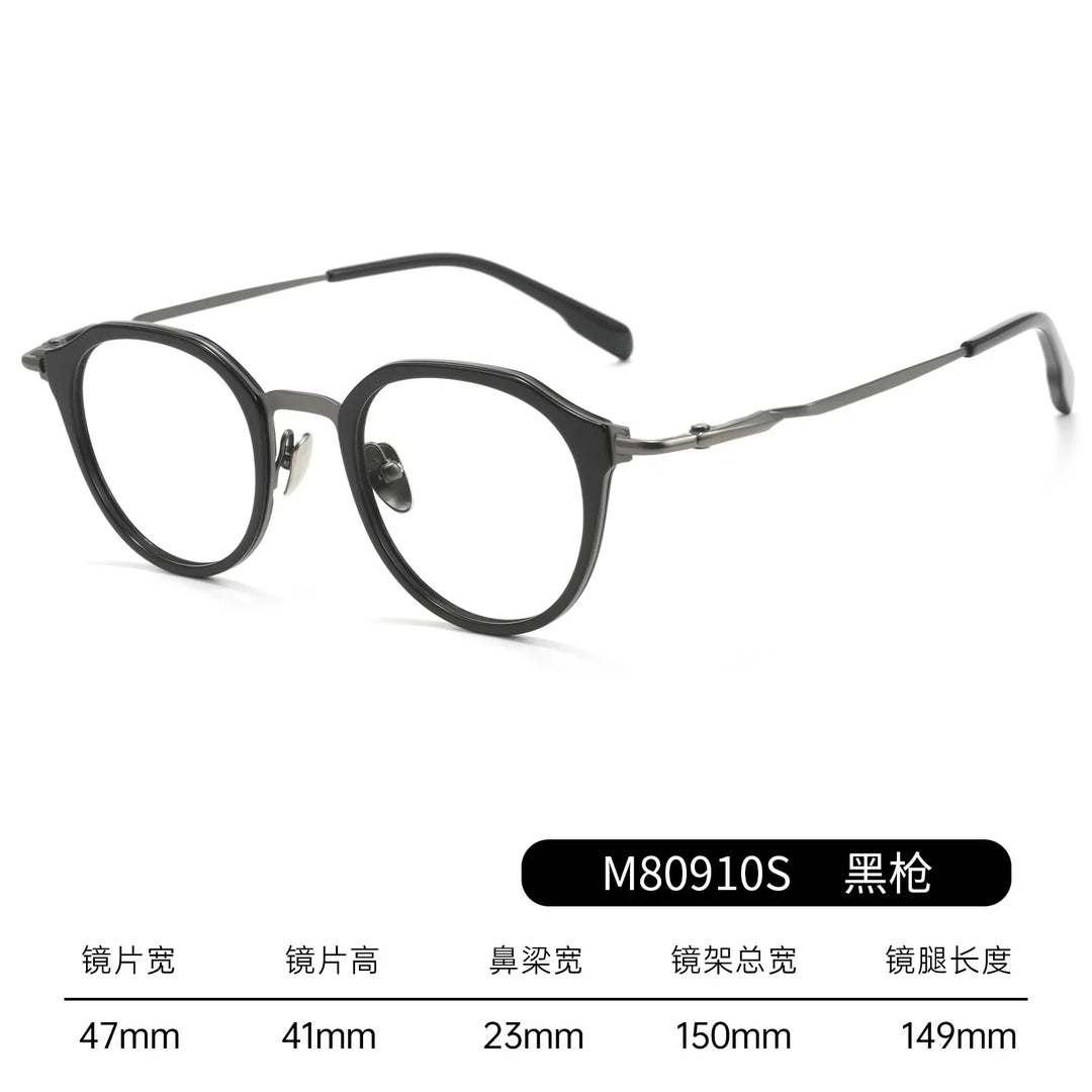 Bclear Unisex Full Rim Round Titanium Eyeglasses BSF-M80910S