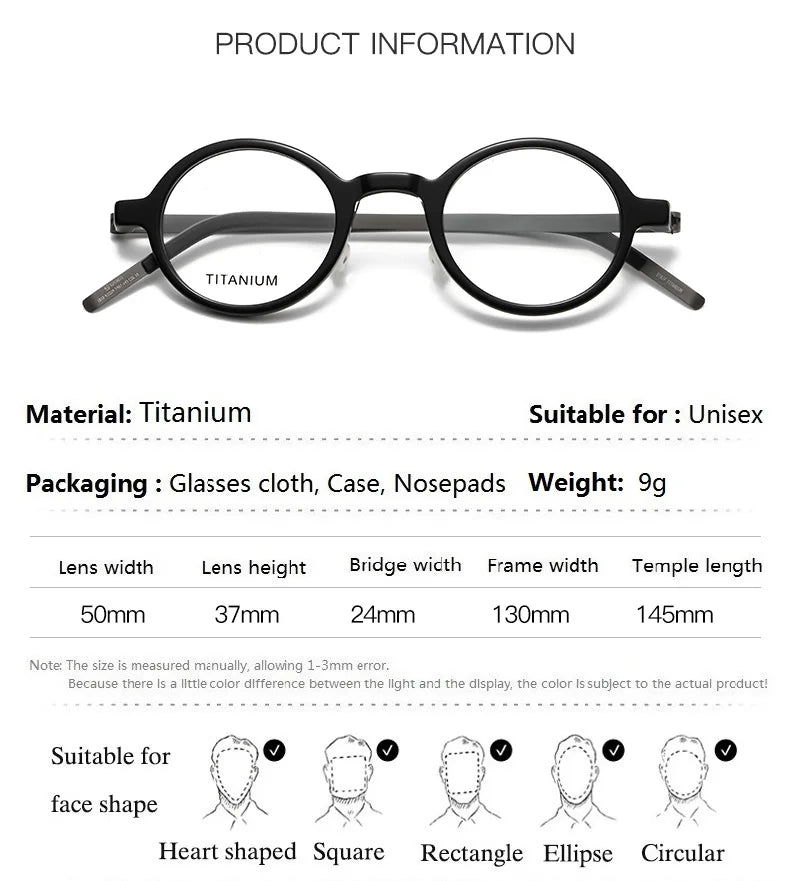Aimee Women's Full Rim Round Titanium Acetate Screwless Eyeglasses18101