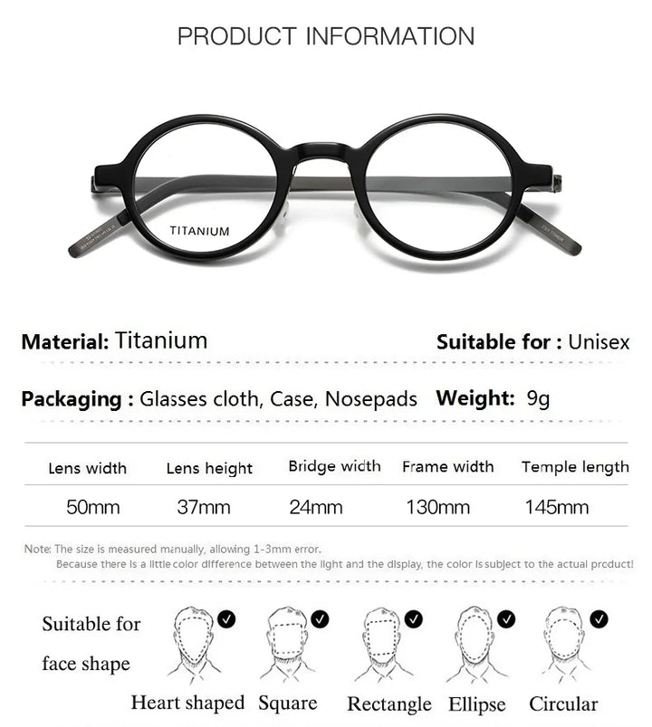 Aimee Women's Full Rim Round Titanium Acetate Screwless Eyeglasses18101