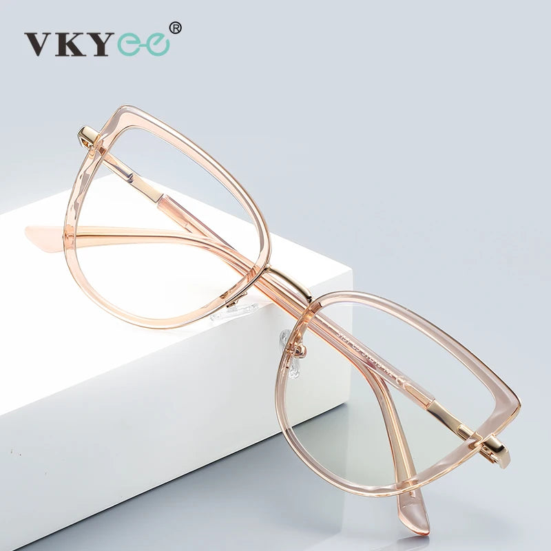 Vicky Women's Full Rim Butterfly Tr 90 Alloy Reading Glasses 31514