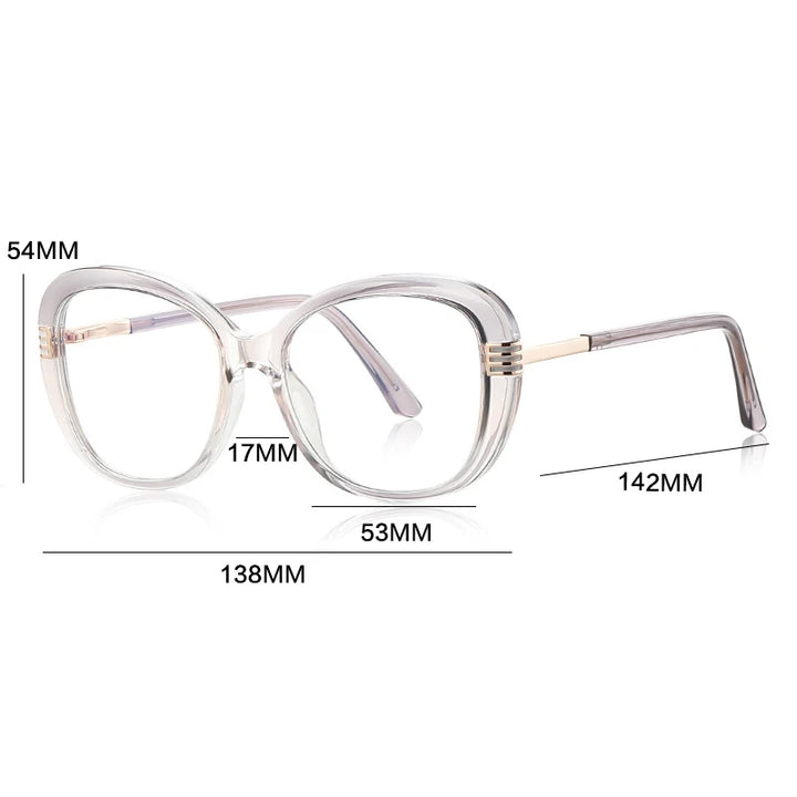 Gatenac Women's Full Rim Oval Tr 90 Titanium Reading Glasses Gxyj2265