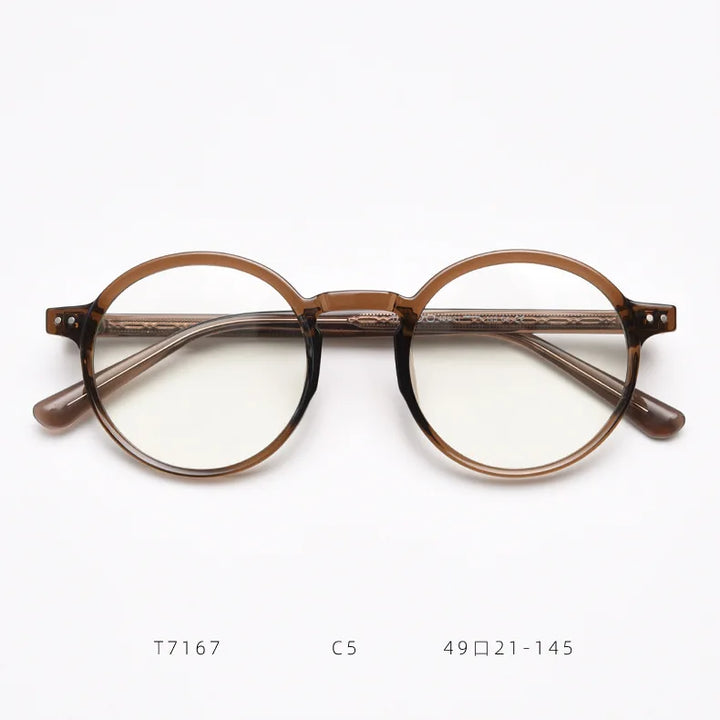 Zirosat Women's Full Rim Round Tr 90 Alloy Eyeglasses 57167