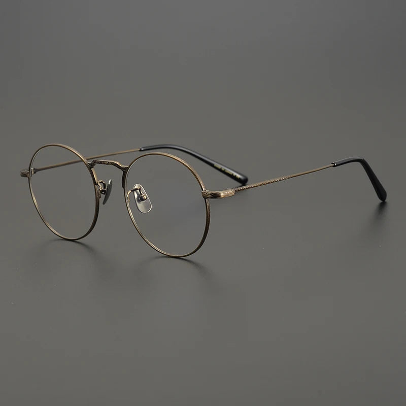 Aimee Unisex Full Rim Round Titanium Eyeglasses 1282 Full Rim Aimee Bronze  