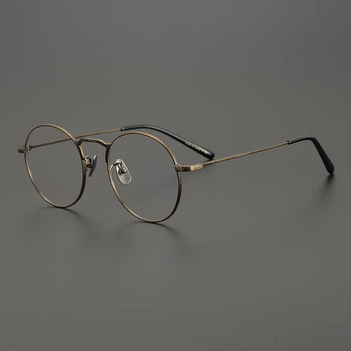 Aimee Unisex Full Rim Round Titanium Eyeglasses 1282 Full Rim Aimee Bronze  