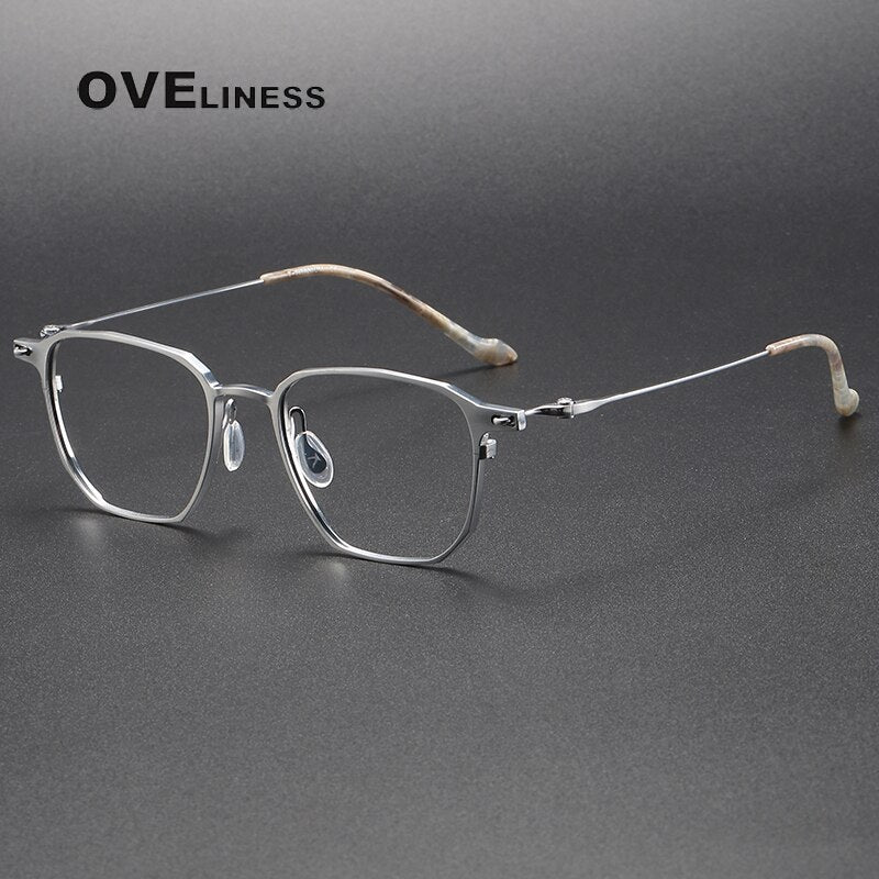 Oveliness Unisex Full Rim Square Titanium Eyeglasses 20-2317 Full Rim Oveliness silver  