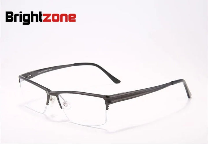 Brightzone Men's Semi Rim Square Aluminum Sport Eyeglasses 70188 Semi Rim Brightzone Gun Gray BA002