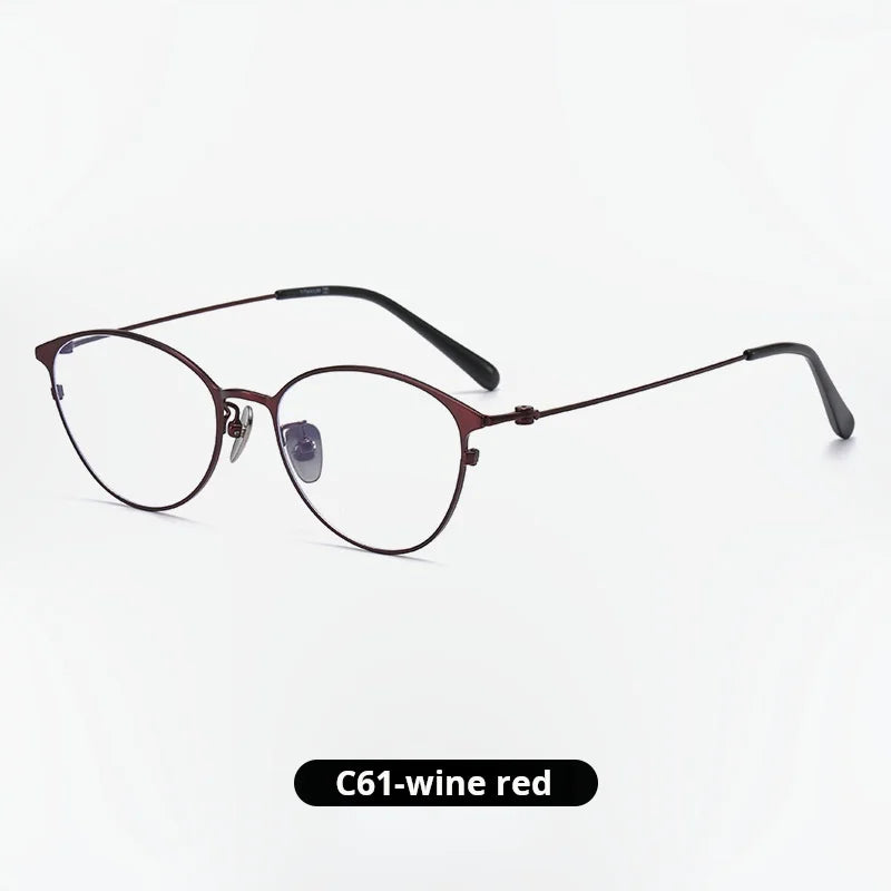 Momoja Women's Full Rim Oval Cat Eye Titanium Eyeglasses 720160