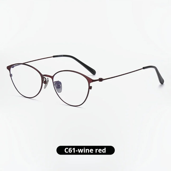 Momoja Women's Full Rim Oval Cat Eye Titanium Eyeglasses 720160