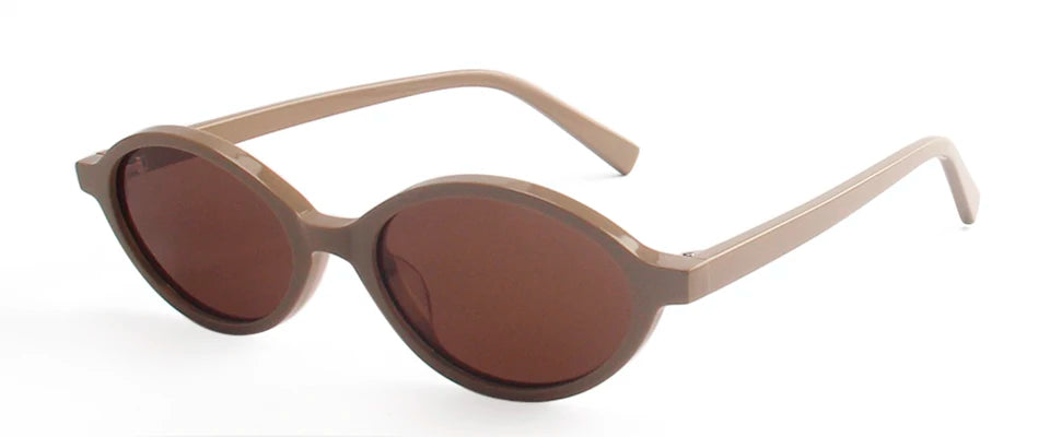 Esnbie Women's Full Rim Oval Acetate Polarized Tac Sunglasses 240801