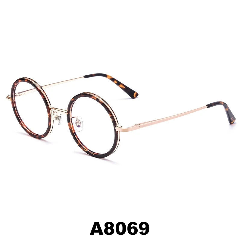 Yimaruili Unisex Full Rim Round Pure Titanium Eyeglasses A8068/A8069 — view 10 | Yimaruili at FuzWeb