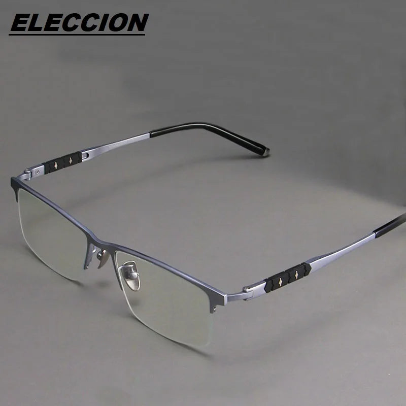 Eleccion Unisex Semi Rim Square Titanium Eyeglasses 4178