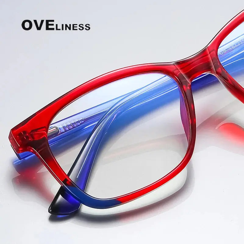 Oveliness Youth Unisex Full Rim Square Tr 90 Titanium Eyeglasses 20206 — view 3 | Oveliness at FuzWeb